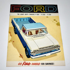 Original Vtg 1959 Ford Truck F100 F250 F350 Sales Brochure Dealer Catalog 12-pp picture