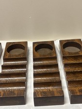 Vintage lot of six wooden chip and poker chip holders picture