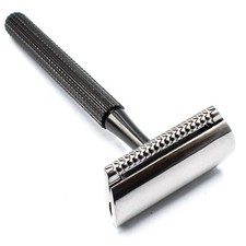 Parker 78R Graphite Gray 3 Piece Safety Razor & 5 Double Edge Razor Blades - NEW picture