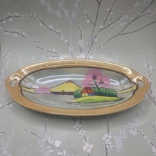 Mt. Fuji Vintage Japanese Lusterware 1960's Trinket Vanity Dish Antique picture
