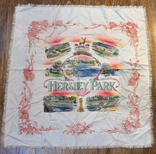 RARE Vintage Hershey Park Amusement Park Pennsylvania Souvenir Scarf 29 x 29 picture