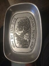 Vintage Wilton Pewter Style Bread Plate “Give Us This Day Our Daily Bread”  USA picture