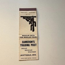 Cameron's Trading Post Scottsdale AZ Vintage Matchbook Cover 5MB124-6 picture