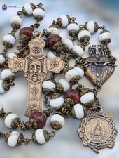 Holy Face of Jesus Chaplet | Bronze| Sacred Bleeding Heart | White Howlite picture