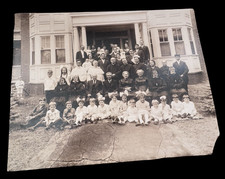 Antique Group Photo Nuns Priests Children Religious Home School Orphanage 13