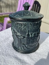 Vtg Cast Metal Humidor Tobacco Jar Sweden 1800 Inter Bibendum Fumandum picture