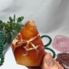 109g TOP MADAGASCAR NATURAL Red Agate QUARTZ CRYSTAL Freeform The torch A8605 picture