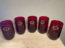 Vintage Anchor Hocking Royal Ruby Red Tumbler Glasses Set of 5 Christmas picture