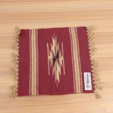 Vintage Western Ortegas Chimayo Hand Woven Wool Southwest SantaFe Mat 10x10 RARE picture
