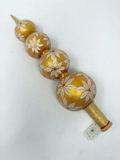 Christopher Radko Vintage Gold White Poinsettia Snow Finial Tree Topper 1998 NEW picture