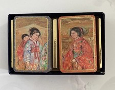 VTG Hibel Museum Of Art Double Pack Playing Cards Deck Original Box Asian Themed picture