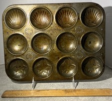 Vintage Madeleine Cookie Cake CandyMold Metal Aluminum Pan 1940sEngland-790 picture