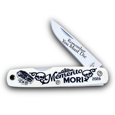 BEAR & SON CUTLERY USA HALLOWEEN 2026 MEMENTO MORI BONE PEN KNIFE LIMITED picture