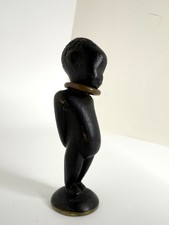 Vintage Werkstätte Hagenauer African Child Bronze Figure 2.25