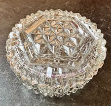 Vintage Clear Pressed Glass Trinket Dish Round with Lid picture