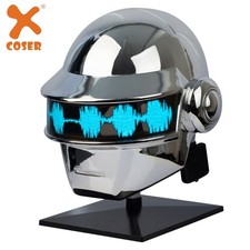 Daft Punk Helmet DJ Thomas Cosplay Masks Prop Resin Silver Plated with EL Light picture