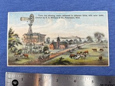 Williams Co Windmill agriculture Victorian Trade Card tractor Litho Farm picture