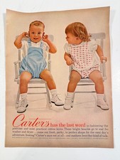 Vintage 1962 Carter's Baby Kids in Rocking Chair Clothing Advertisement Print Ad picture