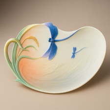 FRANZ PORCELAIN DRAGONFLY PLATE 6.5” JEN WOO FZ00260 picture
