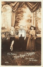 Famous Three Royal Midgets 1940s era RPPC Photo Postcard COPY picture