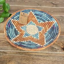Handwoven Basket Coiled Star Pattern Made in Pakistan Raja Inc Tag picture