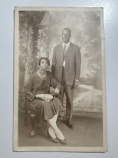 Antique 1920s RPPC Photo Postcard African American Couple Fashion Cincinnati OH picture