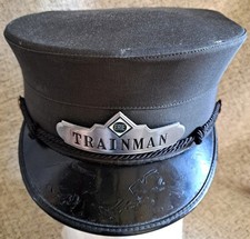 RARE ANTIQUE ERIE TRAINMAN TRAIN RAILROAD HAT W PICTURE OF OWNER INSIDE SEE PICS picture