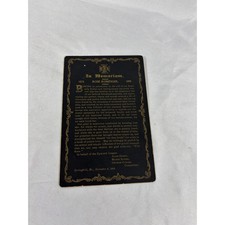 Antique 1898 Rose Rominger Funeral Memorial Card Springfield Missouri Ephemera picture