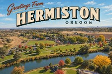 Greetings From Hermiston, Oregon Modern Postcard 4x6 E300 picture