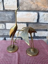VTG Set 2 Brass Crane Egret Heron Figurine 11