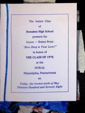 1978 Bensalem HS Prom Program How Deep Is Your Love Doral Philadelphia Bee Gees picture