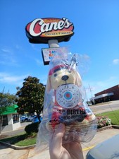 NEW Limited Edition Raising Cane's 30th Birthday Plush Dog w/ Cap, CD & Boombox  picture