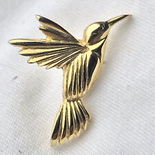 Humming Bird Gold Tone Brooch Vintage Pin picture
