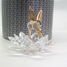 VTG SWAROVSKI CRYSTAL GOLD HUMMINGBIRD 7552 NR 100 WITH BOX Humming Bird picture
