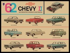 1962 Chevrolet Chevy II, Nova Model Pictures NEW Sign 24x30