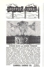 Carroll Saddle Co Tubac AZ Sterling Silver & Turquoise Buckles Vtg Mag Print Ad picture
