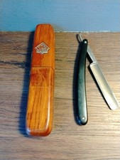 Vintage Puma 6 Solingen Straight Razor Puma Steel with Wood Case picture