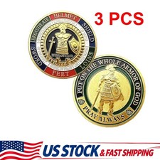 3Pcs Put on The Whole Armor of God Commemorative Challenge Coin Collection Gift picture