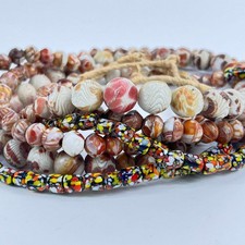 3 Strands Bohemian Molded Trade Beads picture