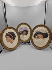 Vintage Set Of 3 Erma Duncan Ceramic Art 1975 picture