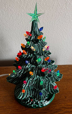 Vintage Nowell's Mold 11” lighted Ceramic Christmas Tree with base Rare picture