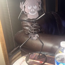 PartyLite Mr. BONES Candle Holder  Metal Skeleton Tea or Votive Halloween picture