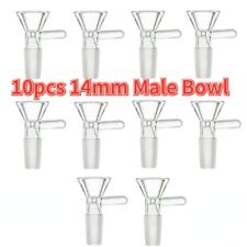 10pcs/set 14MM Male Clear Glass Bowl For Smoking Pipes Hookah Bong Accessories picture