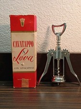 CHROMED MOD 2 LEVER CORKSCREW WITH CAP LIFTER IN BOX MADE IN ITALY picture