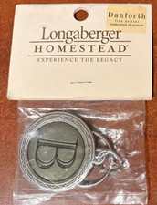 Longaberger Homestead Danforth Fine Pewter Initial Mono B Keyring Keychain New picture