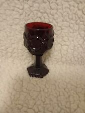 Vintage Avon 1876 Cape Cod Heavy Ruby Red Glass Wine Goblet picture