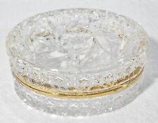 Vintage French Cut Crystal Baccarat Style Jewelry Casket Trinket Box picture