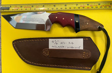 M. Jernigan Knife w/Sheath - 4.25inch Blade 9.25in overall Micarta-Walnut ATS-34 picture
