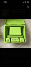 VTG Wilson Wil-Hold Sewing Box Craft Storage Organizer Green Plastic READ picture