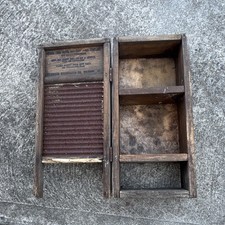 Antique Dubl Handi Washboard Cabinet / Wall Shelf picture